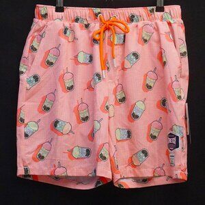 Mosmann Australia Pink Drink Print Swim Trunk Shorts Men’s Small